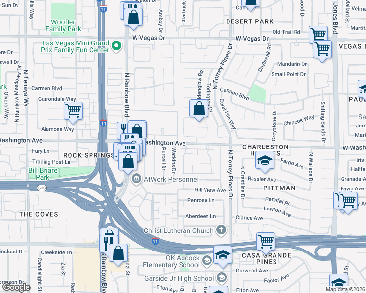 map of restaurants, bars, coffee shops, grocery stores, and more near 901 Golden Hawk Way in Las Vegas