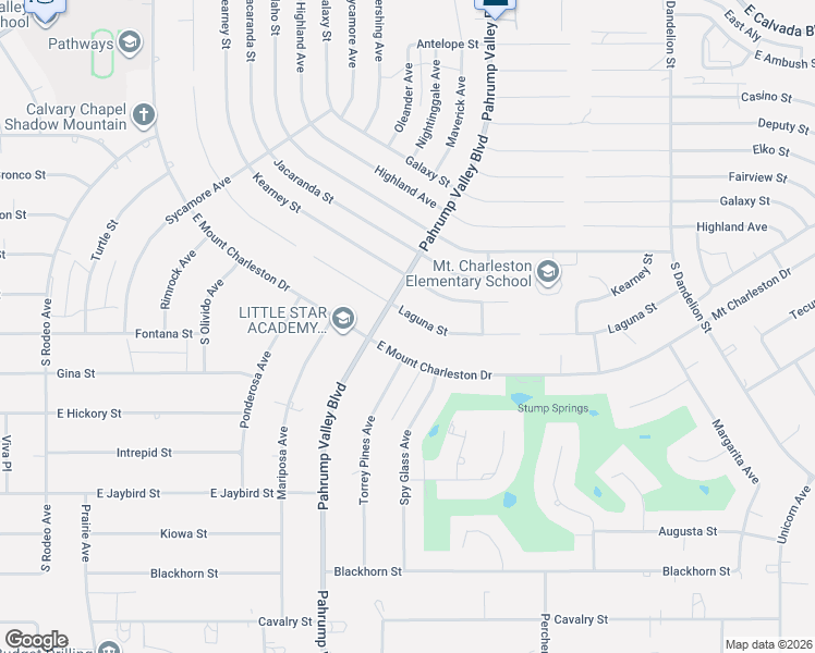 map of restaurants, bars, coffee shops, grocery stores, and more near 1201 Laguna Street in Pahrump