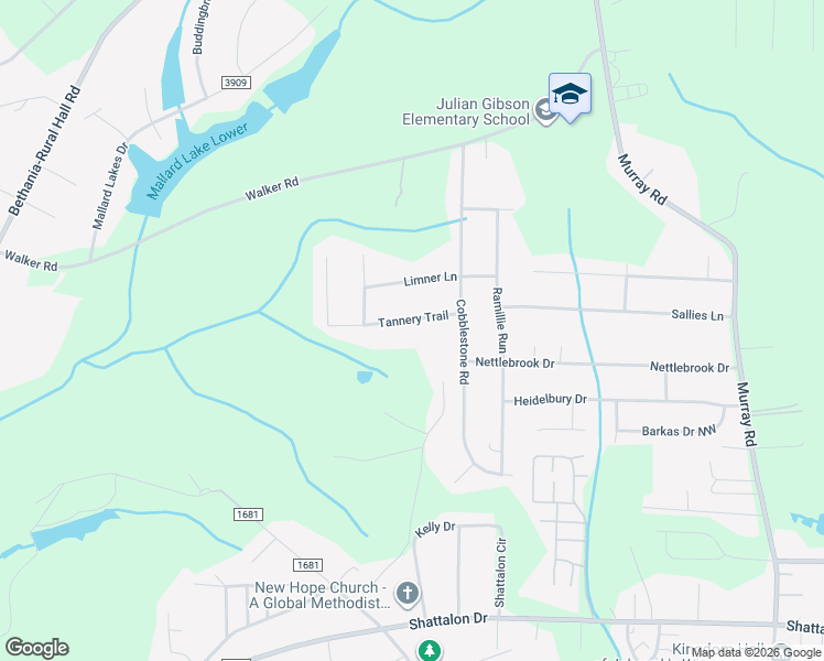 map of restaurants, bars, coffee shops, grocery stores, and more near 2409 Tannery Trail in Winston-Salem