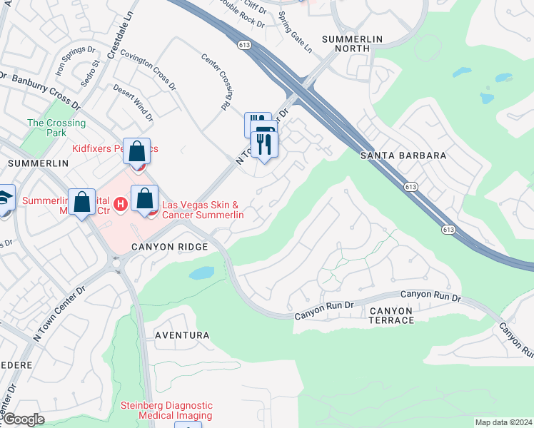 map of restaurants, bars, coffee shops, grocery stores, and more near 716 Peachy Canyon Circle in Las Vegas