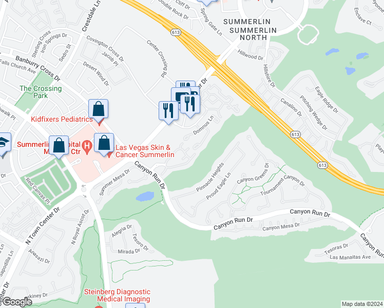 map of restaurants, bars, coffee shops, grocery stores, and more near 716 Peachy Canyon Circle in Las Vegas