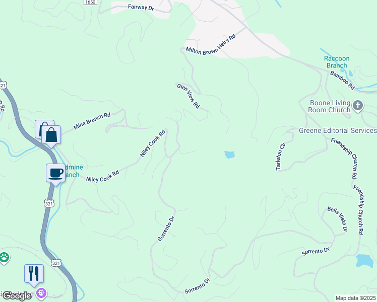map of restaurants, bars, coffee shops, grocery stores, and more near 151 Tempcopy Street in Blowing Rock