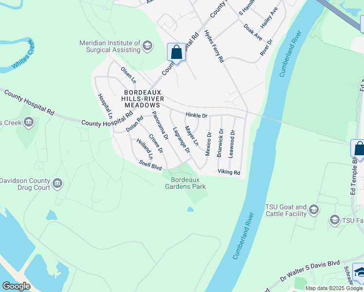 map of restaurants, bars, coffee shops, grocery stores, and more near 3220 Lagrange Drive in Nashville