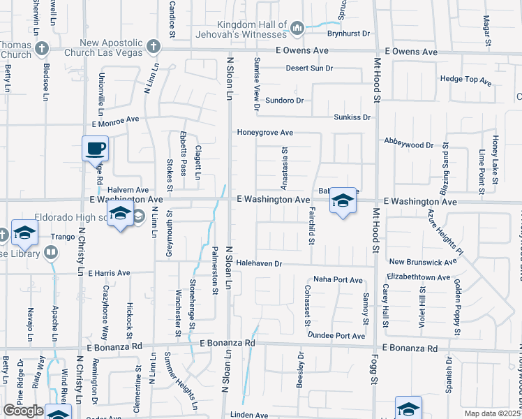 map of restaurants, bars, coffee shops, grocery stores, and more near 1176 Colgate Lane in Las Vegas