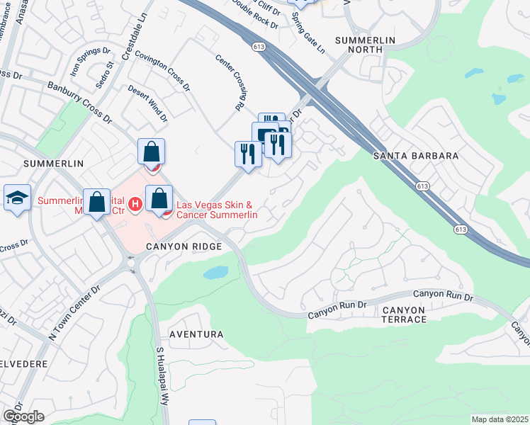 map of restaurants, bars, coffee shops, grocery stores, and more near 804 Peachy Canyon Circle in Las Vegas