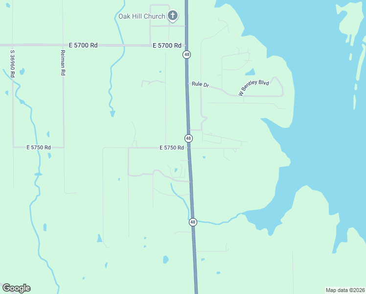 map of restaurants, bars, coffee shops, grocery stores, and more near 57409 Oklahoma 48 in Terlton
