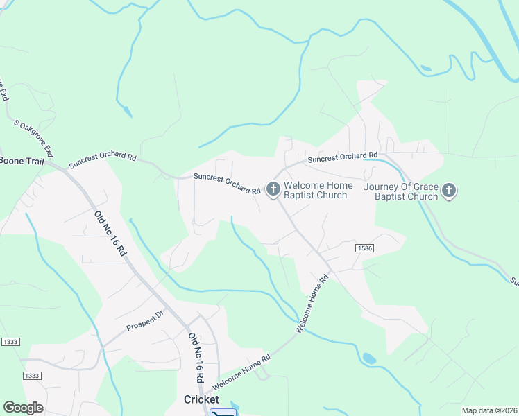 map of restaurants, bars, coffee shops, grocery stores, and more near 826 Suncrest Orchard Road in North Wilkesboro
