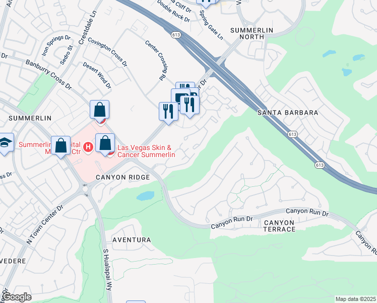 map of restaurants, bars, coffee shops, grocery stores, and more near 804 Peachy Canyon Circle in Las Vegas