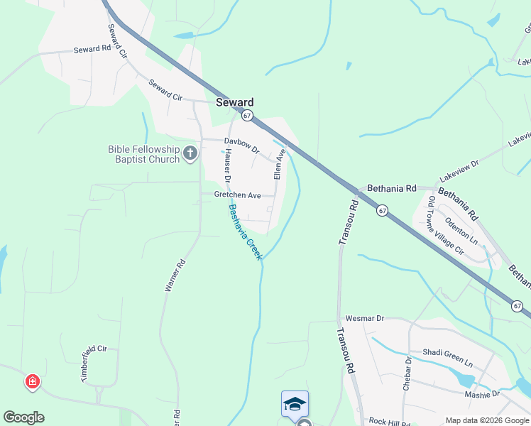 map of restaurants, bars, coffee shops, grocery stores, and more near 4860 Ellen Avenue in Pfafftown