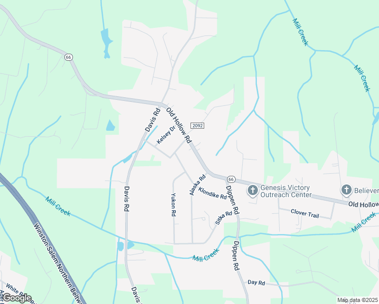 map of restaurants, bars, coffee shops, grocery stores, and more near 1817 Old Hollow Road in Walkertown