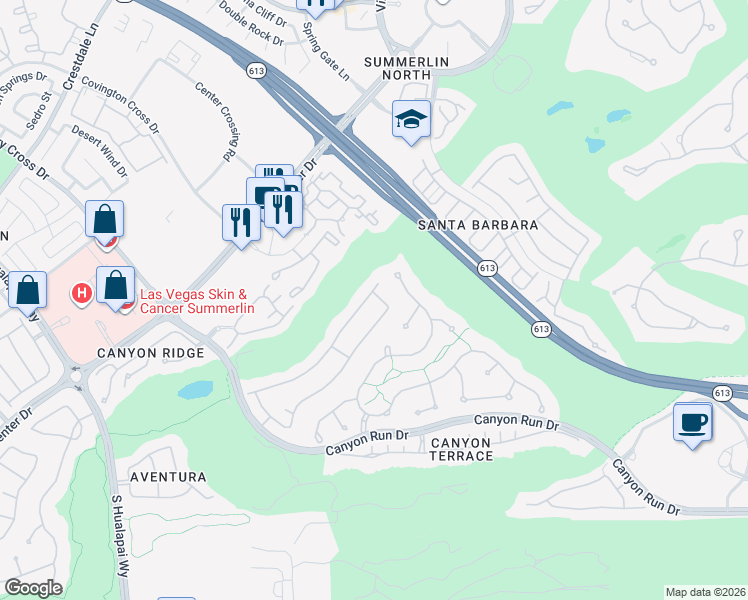 map of restaurants, bars, coffee shops, grocery stores, and more near 724 Pinnacle Heights in Las Vegas