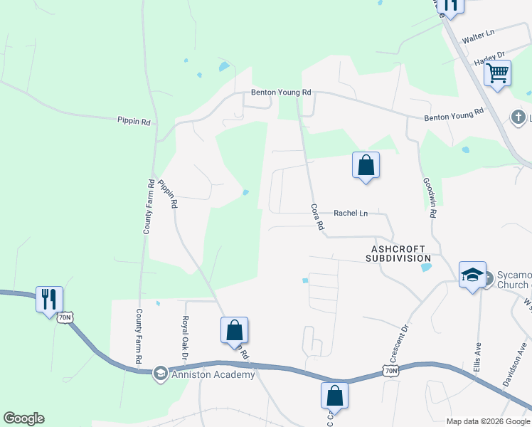 map of restaurants, bars, coffee shops, grocery stores, and more near 1914 Vivian Drive in Cookeville