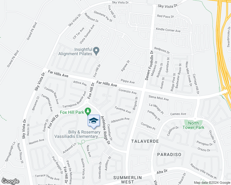 map of restaurants, bars, coffee shops, grocery stores, and more near 27 Berneri Drive in Las Vegas