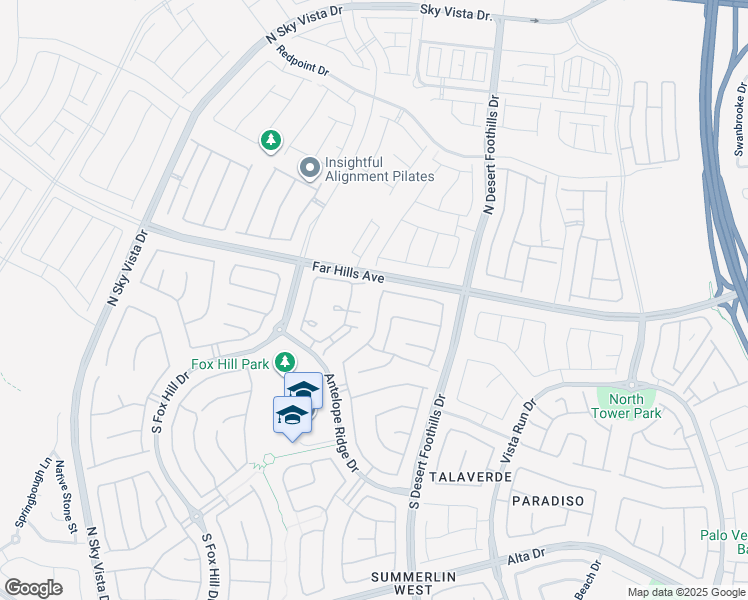 map of restaurants, bars, coffee shops, grocery stores, and more near 27 Berneri Drive in Las Vegas