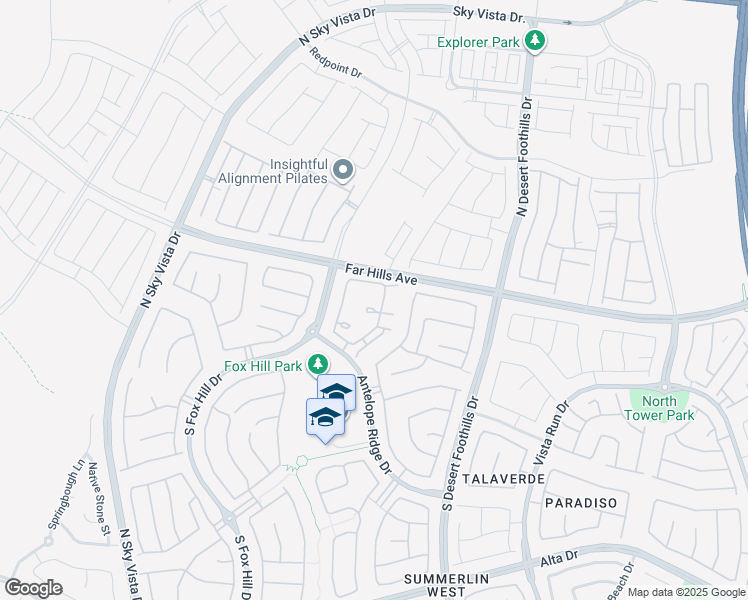 map of restaurants, bars, coffee shops, grocery stores, and more near 49 Alamere Falls Drive in Las Vegas