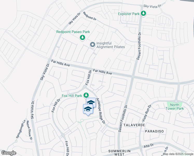 map of restaurants, bars, coffee shops, grocery stores, and more near 36 Lomita Heights Drive in Las Vegas