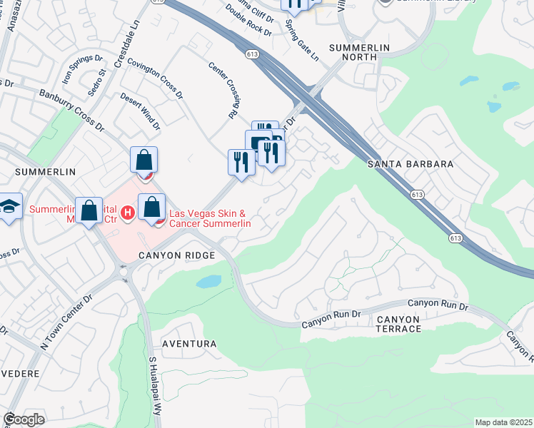 map of restaurants, bars, coffee shops, grocery stores, and more near 800 Peachy Canyon Circle in Las Vegas