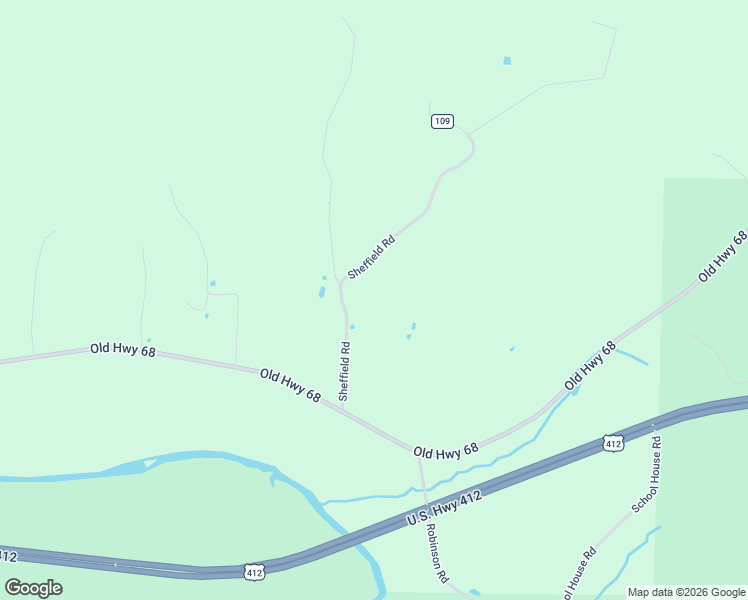 map of restaurants, bars, coffee shops, grocery stores, and more near 16274 Sheffield Road in Siloam Springs