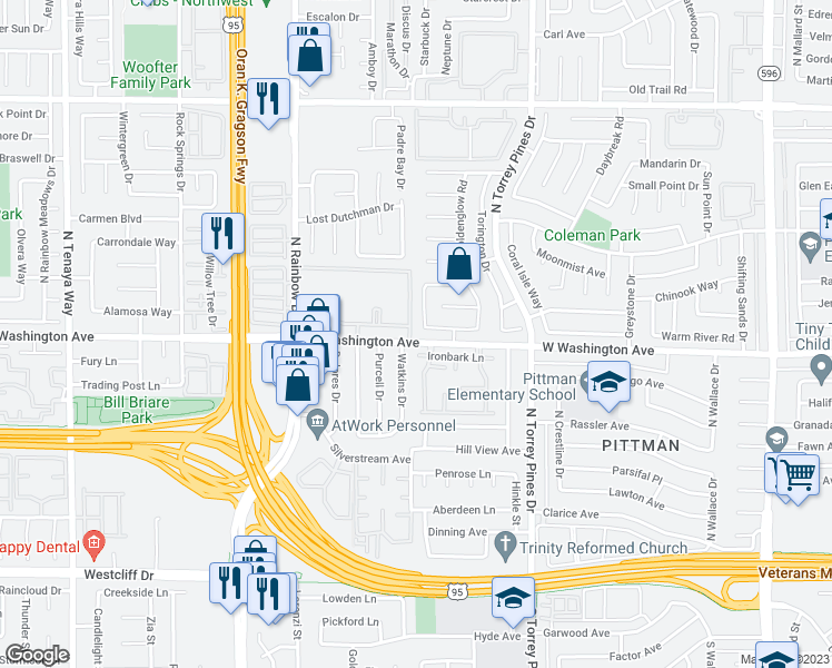 map of restaurants, bars, coffee shops, grocery stores, and more near 901 Golden Hawk Way in Las Vegas