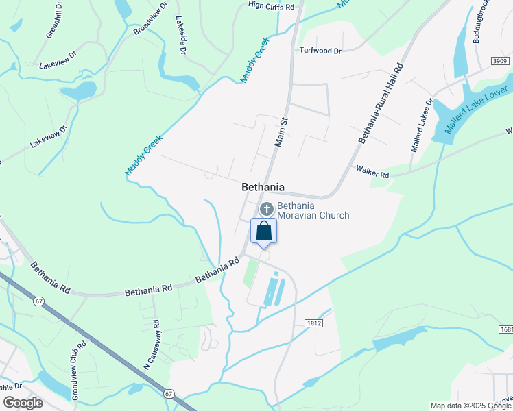 map of restaurants, bars, coffee shops, grocery stores, and more near 5556 Main Street in Pfafftown