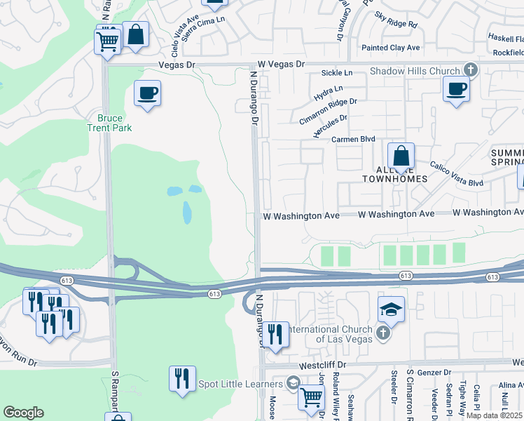 map of restaurants, bars, coffee shops, grocery stores, and more near 901 Nevada Sky Street in Las Vegas