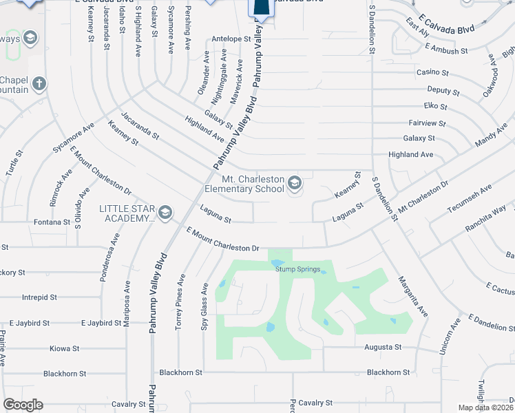map of restaurants, bars, coffee shops, grocery stores, and more near 1371 Carson Street in Pahrump