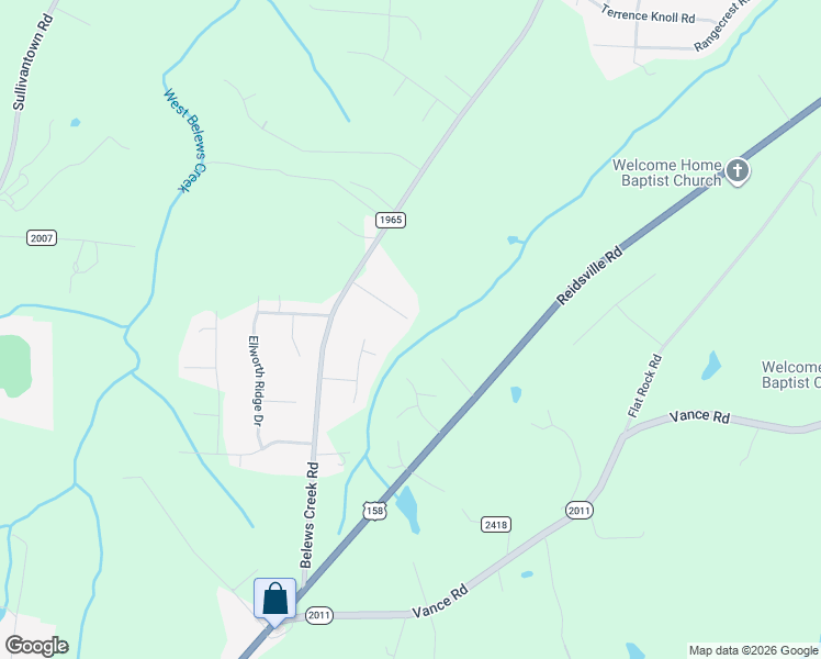 map of restaurants, bars, coffee shops, grocery stores, and more near 6778 Eldred Road in Walkertown