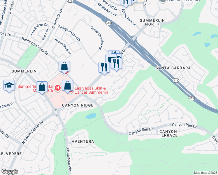 map of restaurants, bars, coffee shops, grocery stores, and more near 812 Peachy Canyon Circle in Las Vegas