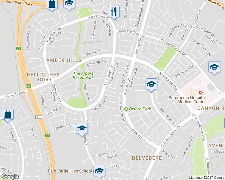 map of restaurants, bars, coffee shops, grocery stores, and more near 10629 Redwood Grove Avenue in Las Vegas