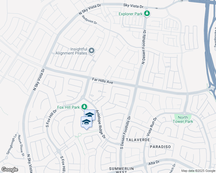 map of restaurants, bars, coffee shops, grocery stores, and more near 28 Alamere Falls Drive in Las Vegas