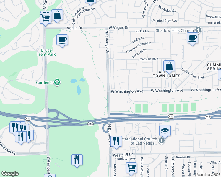 map of restaurants, bars, coffee shops, grocery stores, and more near 905 Nevada Sky Street in Las Vegas
