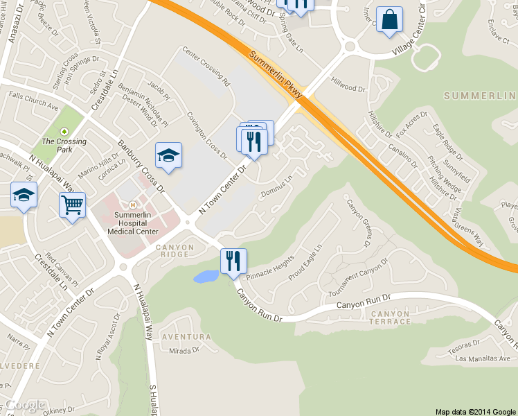 map of restaurants, bars, coffee shops, grocery stores, and more near 804 Peachy Canyon Circle in Las Vegas