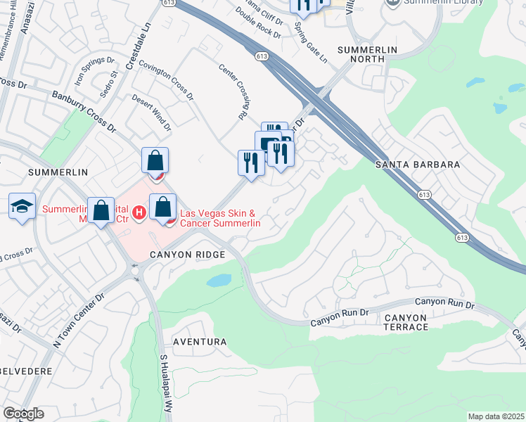 map of restaurants, bars, coffee shops, grocery stores, and more near 804 Peachy Canyon Circle in Las Vegas