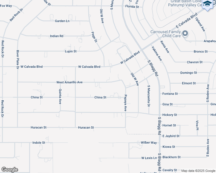 map of restaurants, bars, coffee shops, grocery stores, and more near West Amarillo Avenue in Pahrump