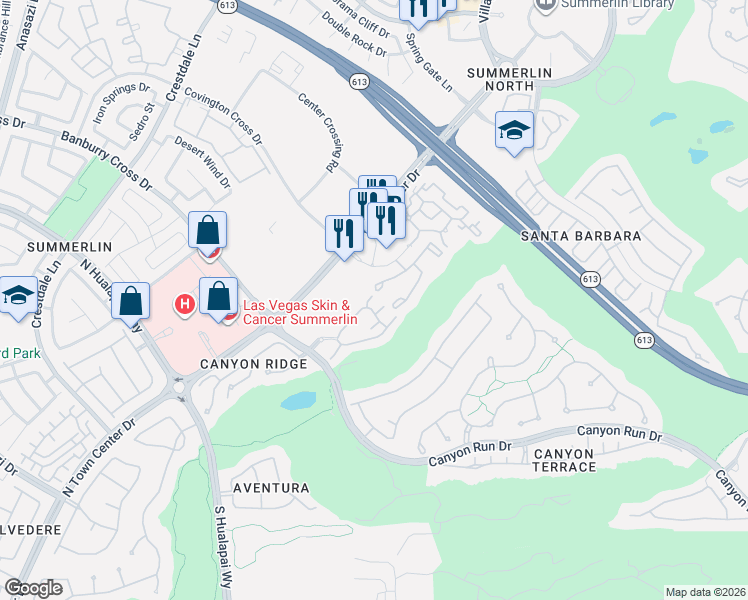map of restaurants, bars, coffee shops, grocery stores, and more near 804 Peachy Canyon Circle in Las Vegas