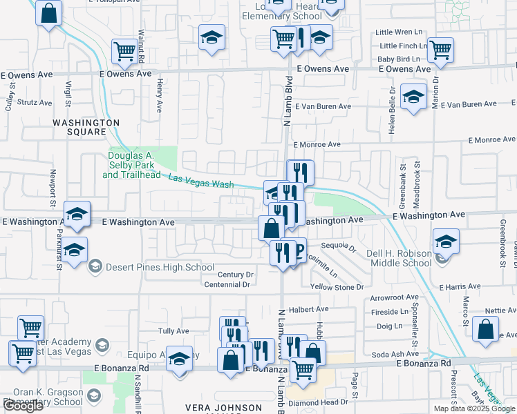 map of restaurants, bars, coffee shops, grocery stores, and more near 913 Snug Harbor Street in Las Vegas