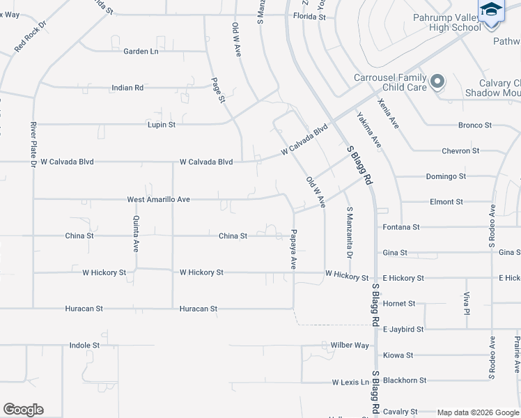 map of restaurants, bars, coffee shops, grocery stores, and more near 391 West Amarillo Avenue in Pahrump