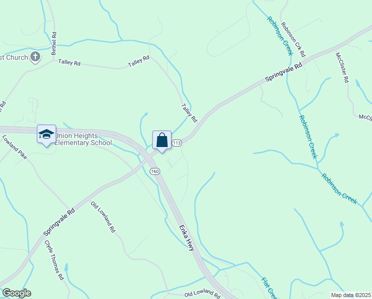 map of restaurants, bars, coffee shops, grocery stores, and more near 3511 Talley Road in Morristown