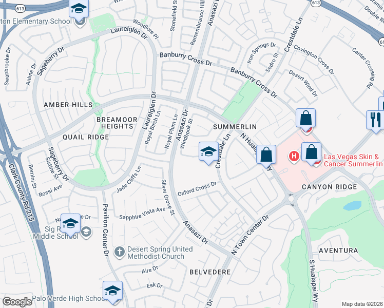 map of restaurants, bars, coffee shops, grocery stores, and more near 10512 Shadowland Avenue in Las Vegas