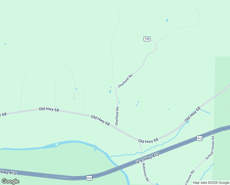 map of restaurants, bars, coffee shops, grocery stores, and more near 16274 Sheffield Road in Siloam Springs