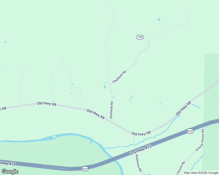 map of restaurants, bars, coffee shops, grocery stores, and more near 16274 Sheffield Road in Siloam Springs