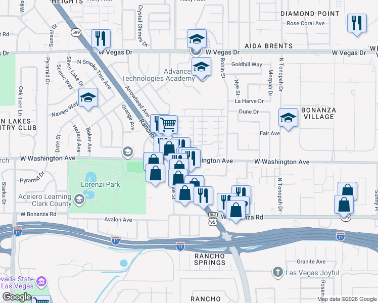 map of restaurants, bars, coffee shops, grocery stores, and more near 913 Jade Plant Street in Las Vegas