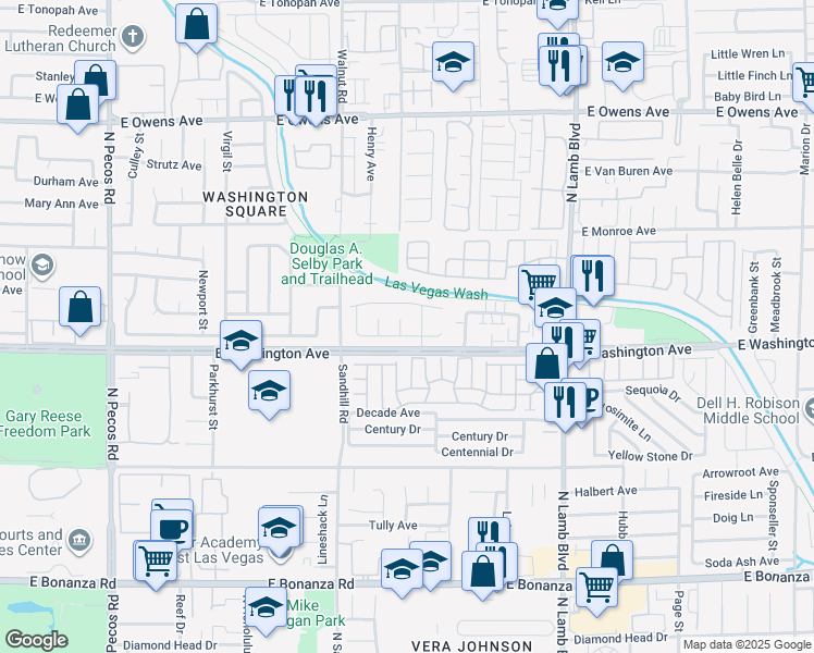 map of restaurants, bars, coffee shops, grocery stores, and more near 908 Villa Inn Court in Las Vegas