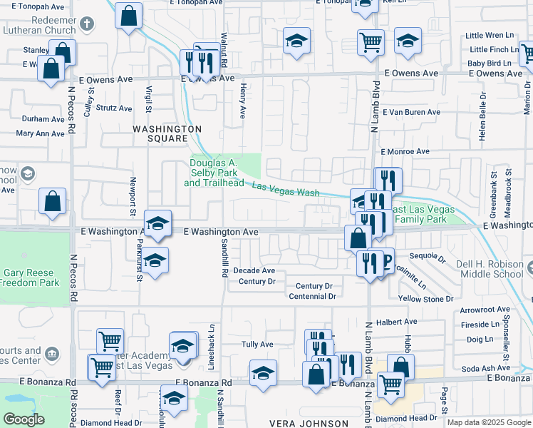 map of restaurants, bars, coffee shops, grocery stores, and more near 908 Villa Inn Court in Las Vegas