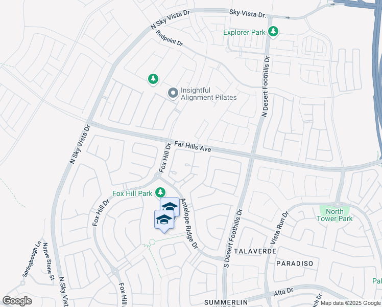 map of restaurants, bars, coffee shops, grocery stores, and more near 13 Alamere Falls Drive in Las Vegas