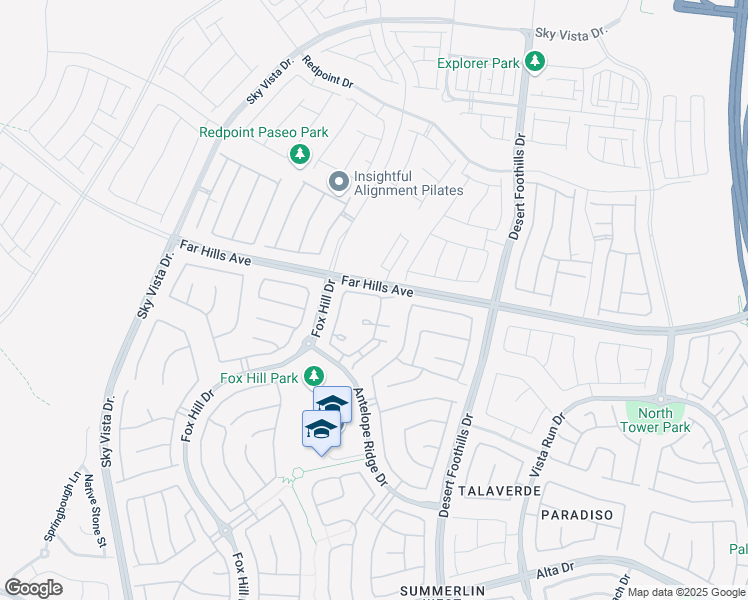 map of restaurants, bars, coffee shops, grocery stores, and more near 13 Alamere Falls Drive in Las Vegas