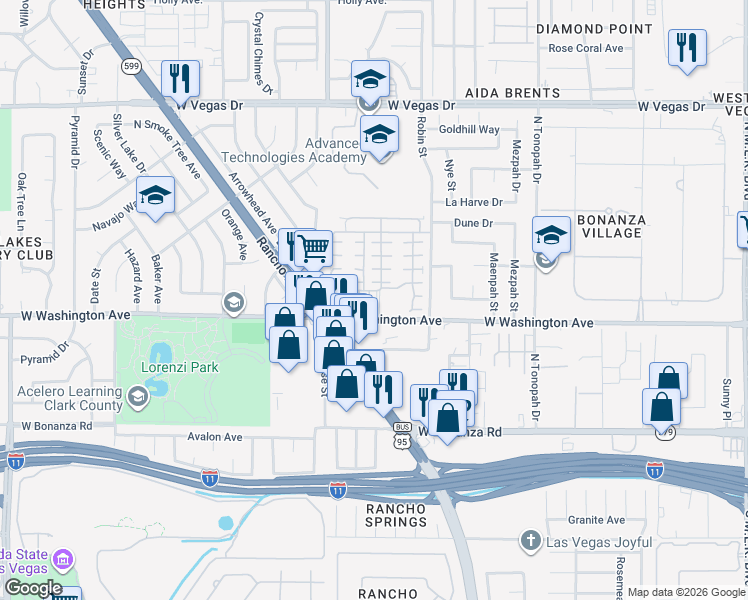 map of restaurants, bars, coffee shops, grocery stores, and more near 909 Jade Plant Street in Las Vegas