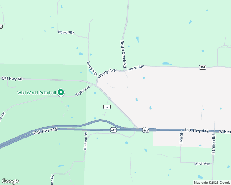 map of restaurants, bars, coffee shops, grocery stores, and more near 3441 Grapevine Drive in Springdale