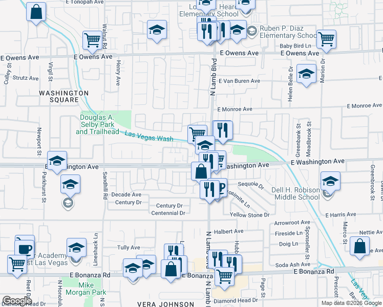 map of restaurants, bars, coffee shops, grocery stores, and more near 917 Snug Harbor Street in Las Vegas