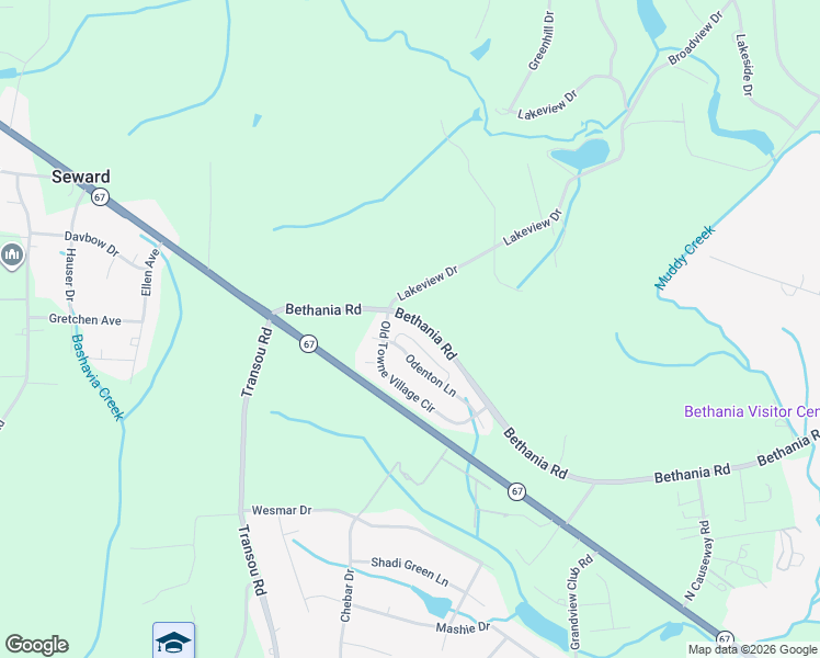 map of restaurants, bars, coffee shops, grocery stores, and more near 6077 Showell Circle in Pfafftown